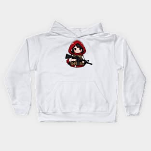 Tactical Little Red Riding Hood Adventure Tee: Where Fairytales Meet Bold Style Kids Hoodie